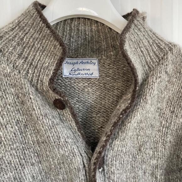 Joseph Anthony Chunky Hand Knitted Wool Cardigan, Men's Medium - Picture 2 of 10